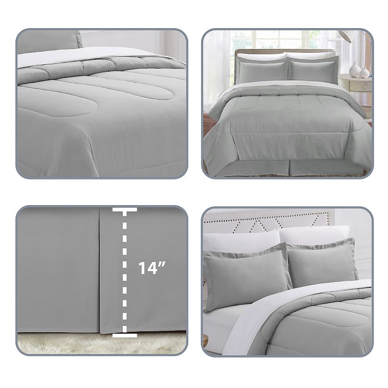 Swift Home Complete Comforter Set with Sheets and Bed Skirt