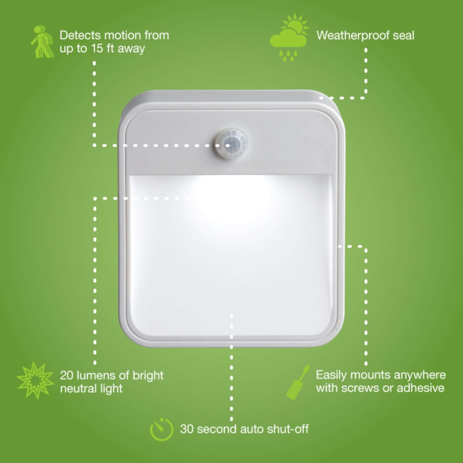 Mr. Beams Motion-Sensing Battery Powered LED White Area Light