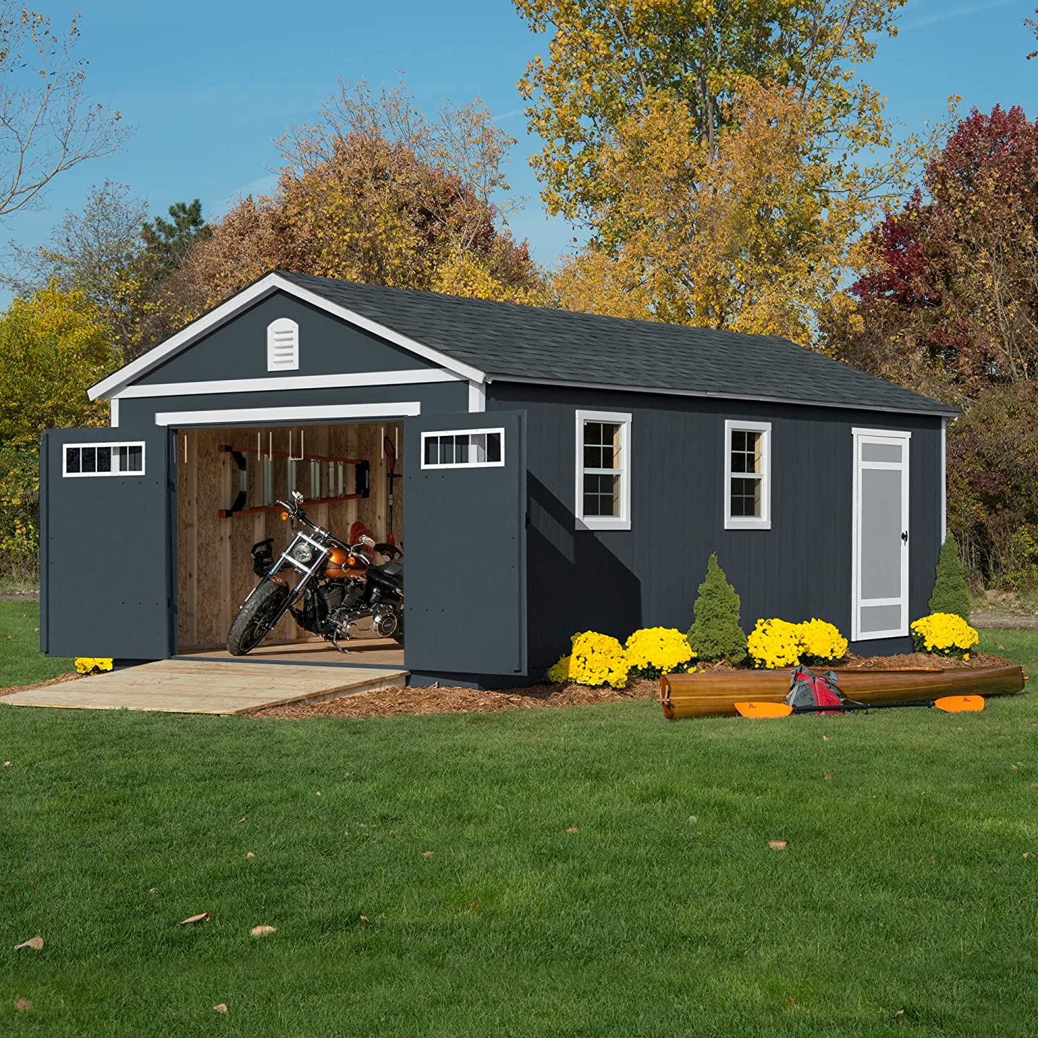 Handy Home Products Manhattan 12 ft. x 24 ft. Garage Wood Shed