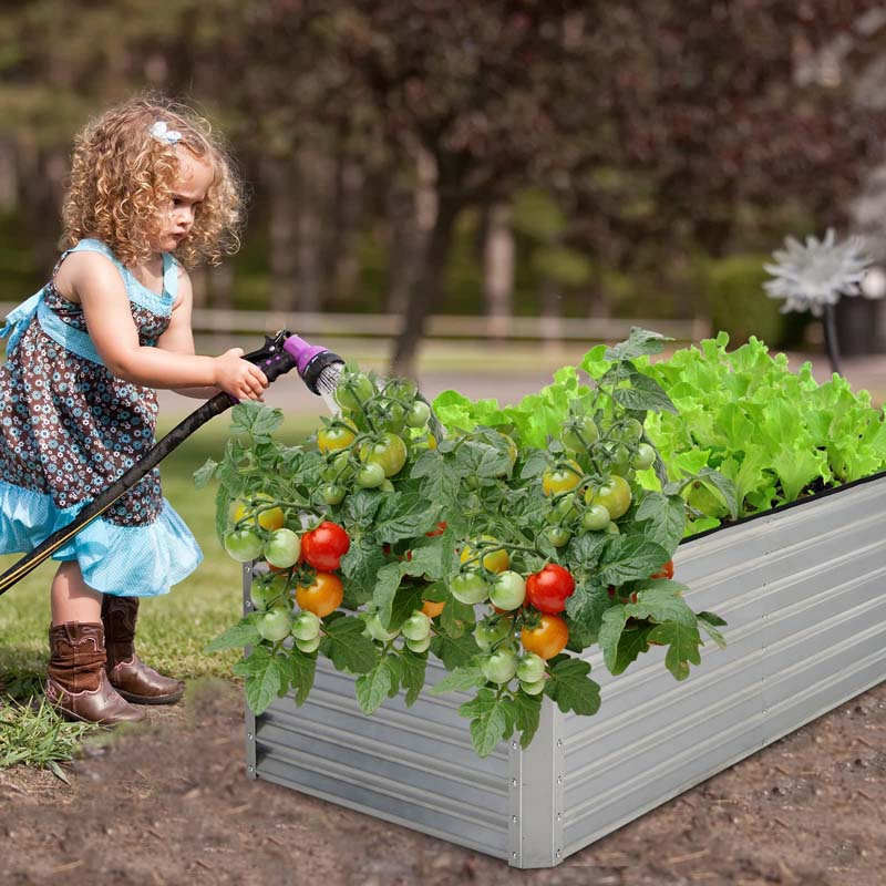 6 x 3 x 2 FT Metal Raised Garden Bed Planter Box Kit with 4 Ground Stakes, 269 Gallon Outdoor Elevated Garden Box