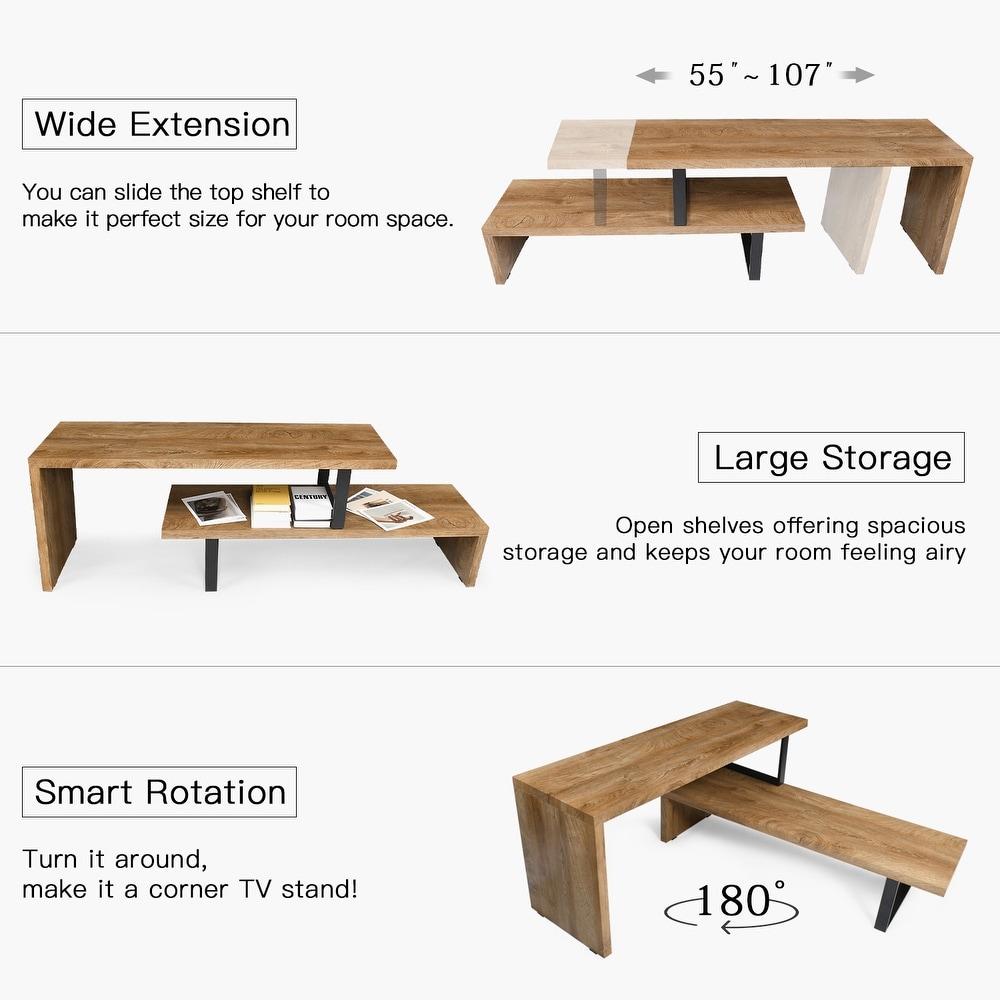 Modern Vintage 2 Tier DIY Free Adjustable TV Stand