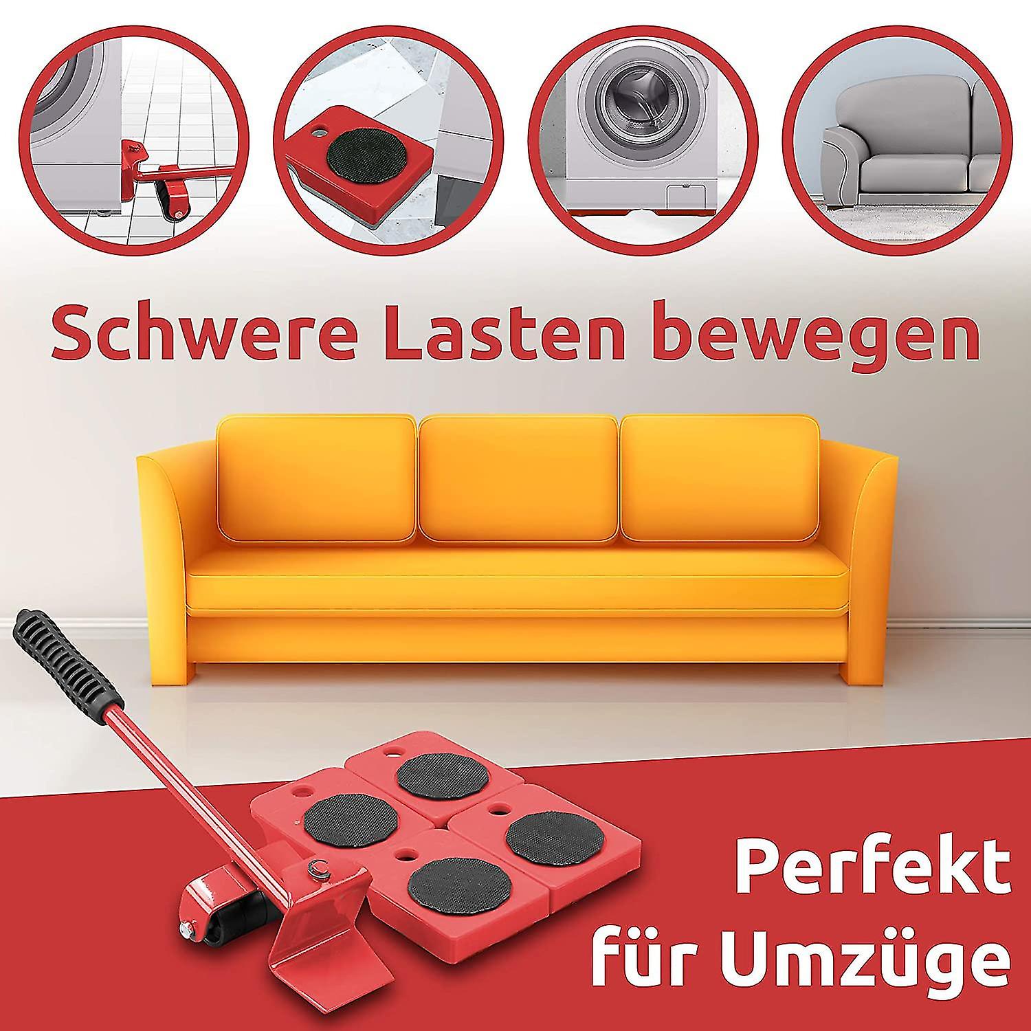 Furniture Moving Kit，with 1 Furniture Lifter That Can Lift 150kg And 4 Casters34cm