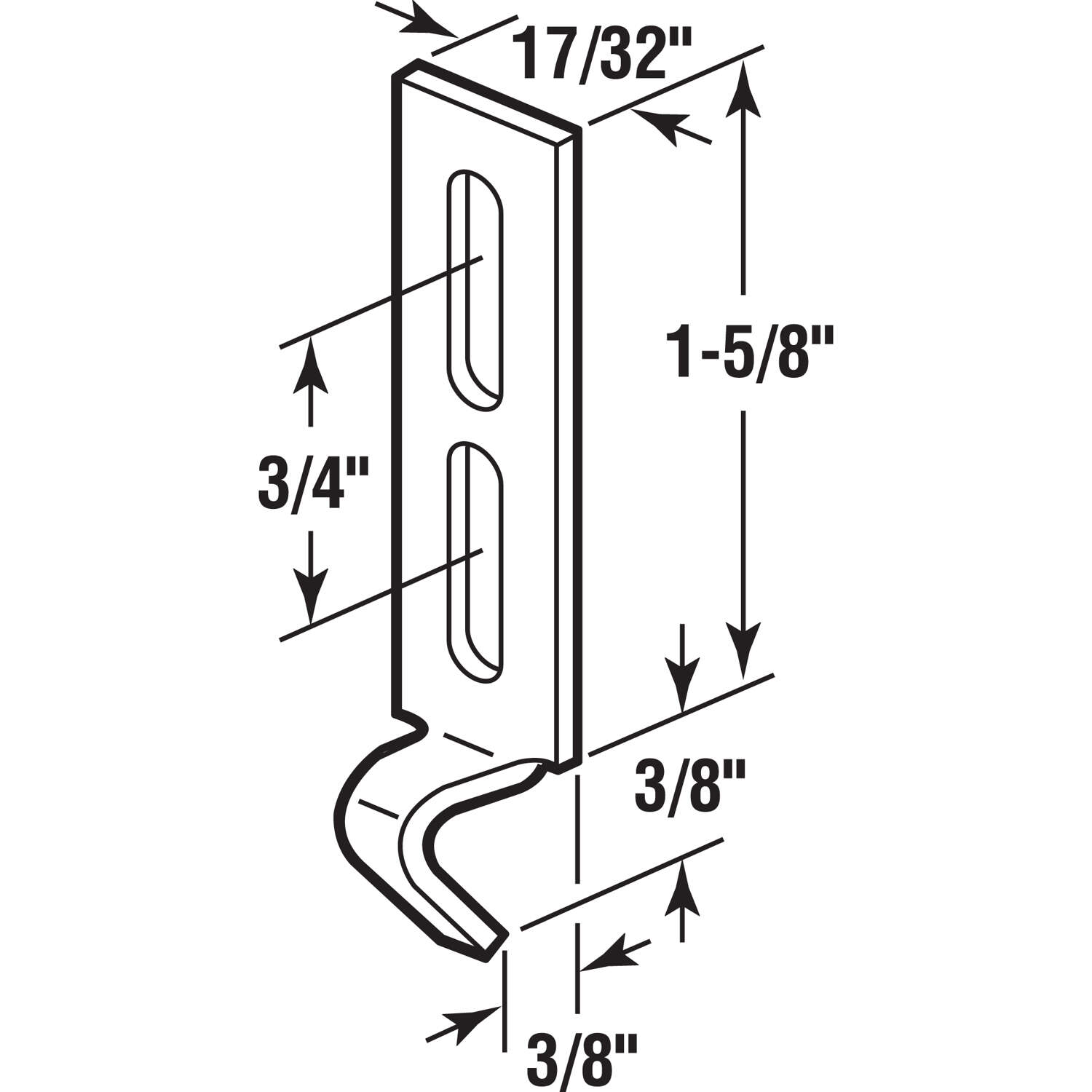 Prime-Line Zinc-Plated Stainless Steel Latch Keeper 2 pk