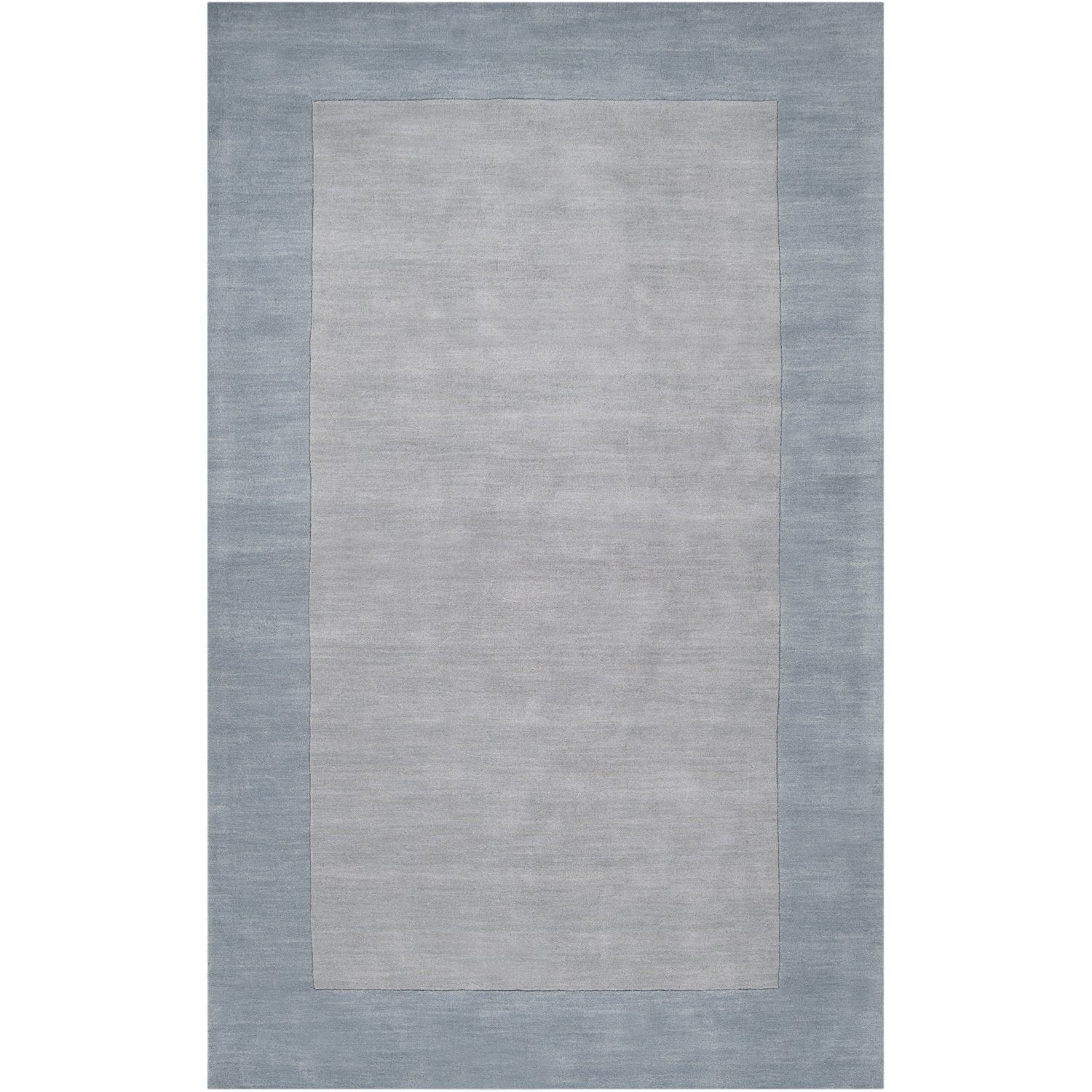 Mystique Collection Wool Area Rug in Slate Blue and Silvered Grey