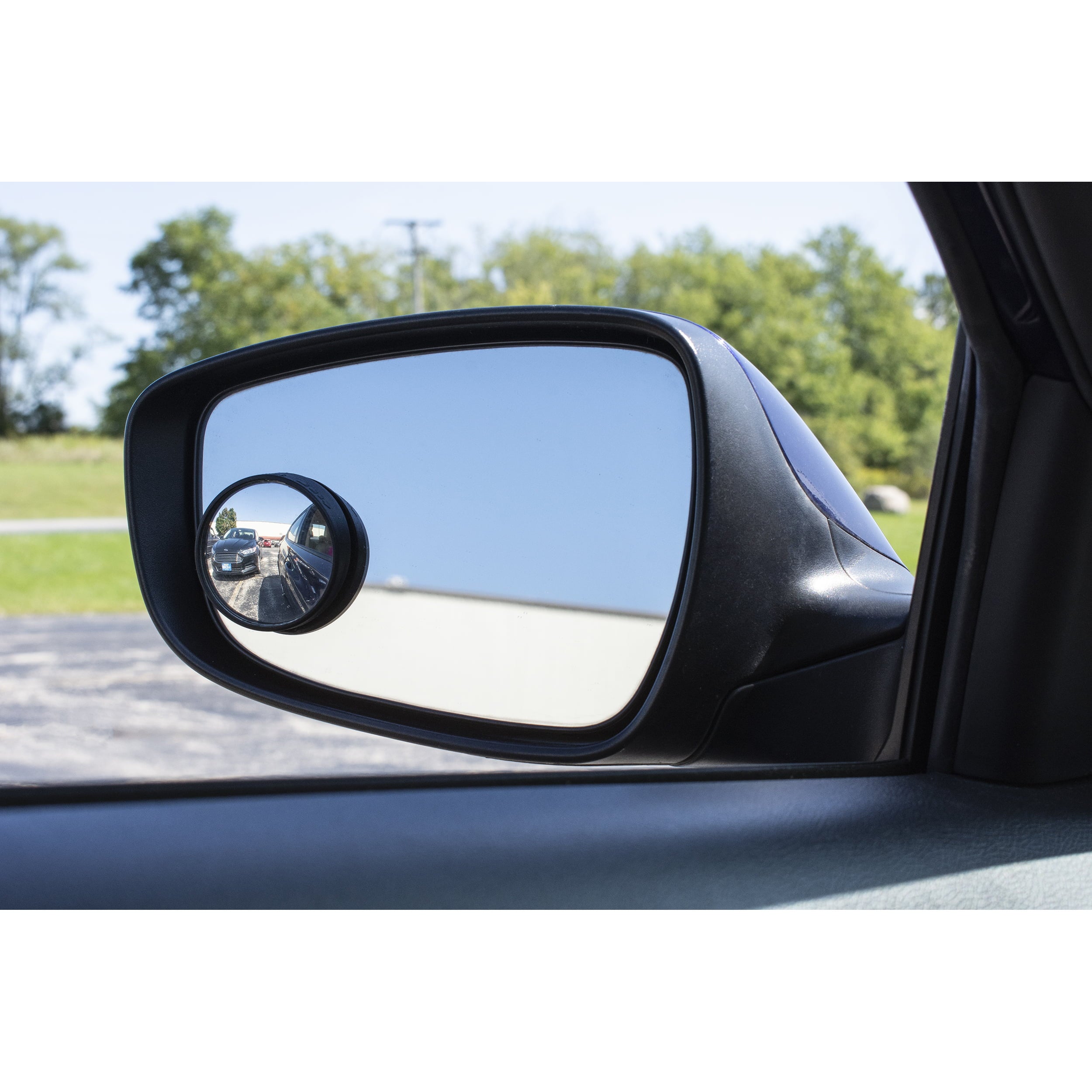 Auto Drive Small Blind Spot Mirrors Pack of 2， Universal Fit Black， 71130WDI