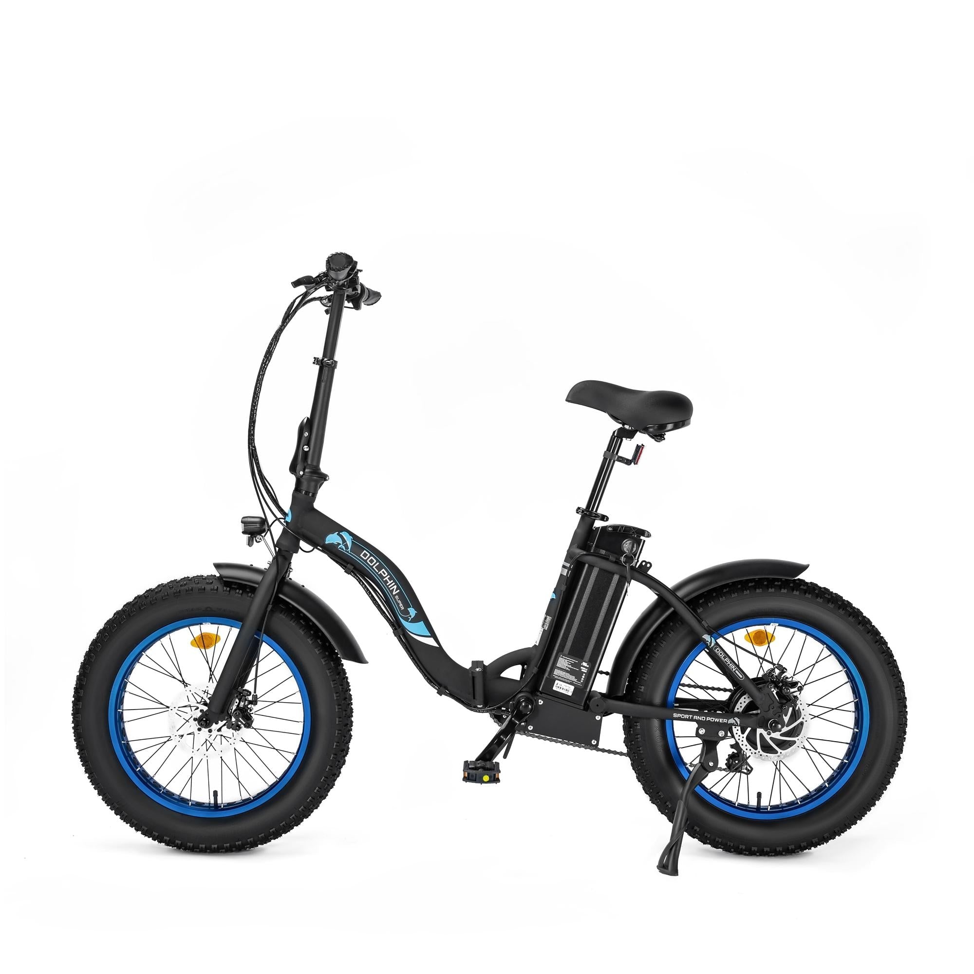 Ecotric Dolphin Long Distance Step Thru Portable Folding Fat Tire For Max Comfort Electric Bike  w/ 500W Brushless Motor for Long Lifespan - Leisure, Commuter, Trail Riders