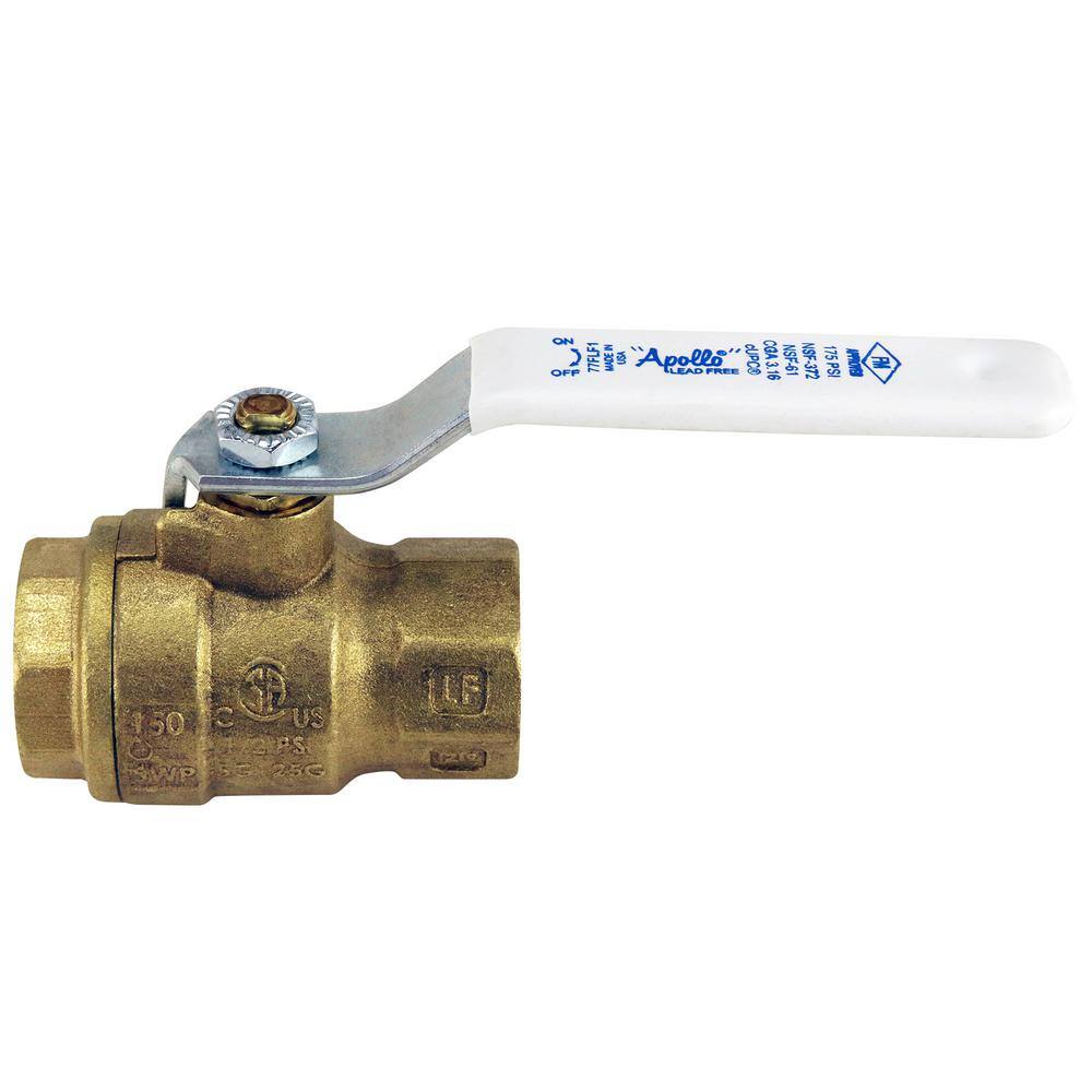 Apollo 34 in. x 34 in. Forged Brass FIP x FIP Full Port Threaded Ball Valve 77FLF10401