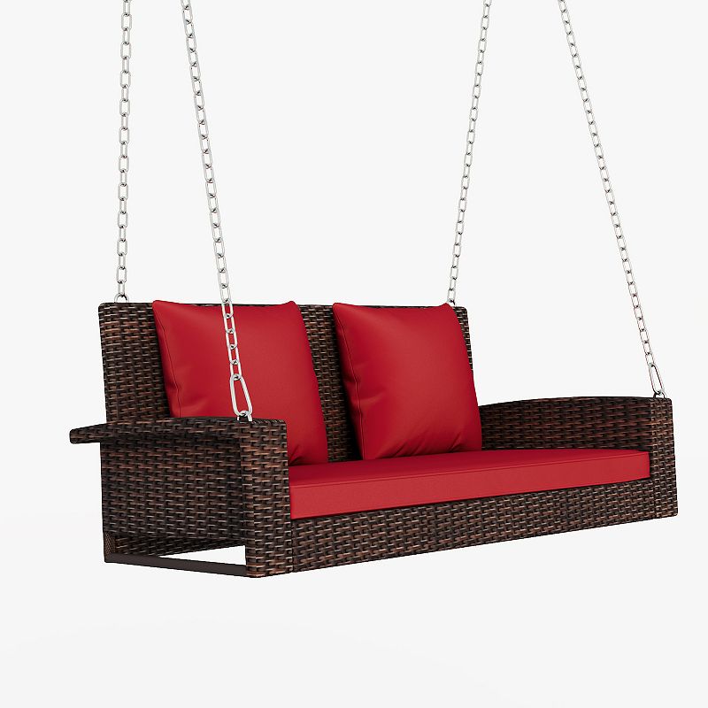 Merax Wicker Hanging Porch Swing