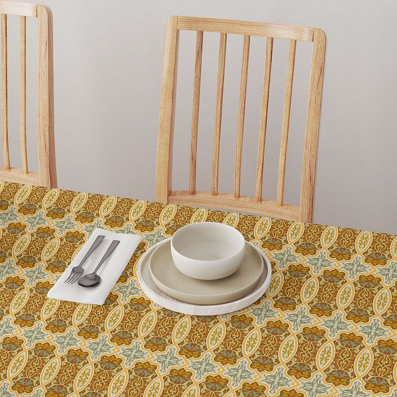 Square Tablecloth， 100% Cotton， 52x52， Floral 111