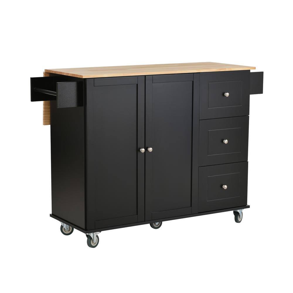 wetiny Black Kitchen Island WF0107287035AAB