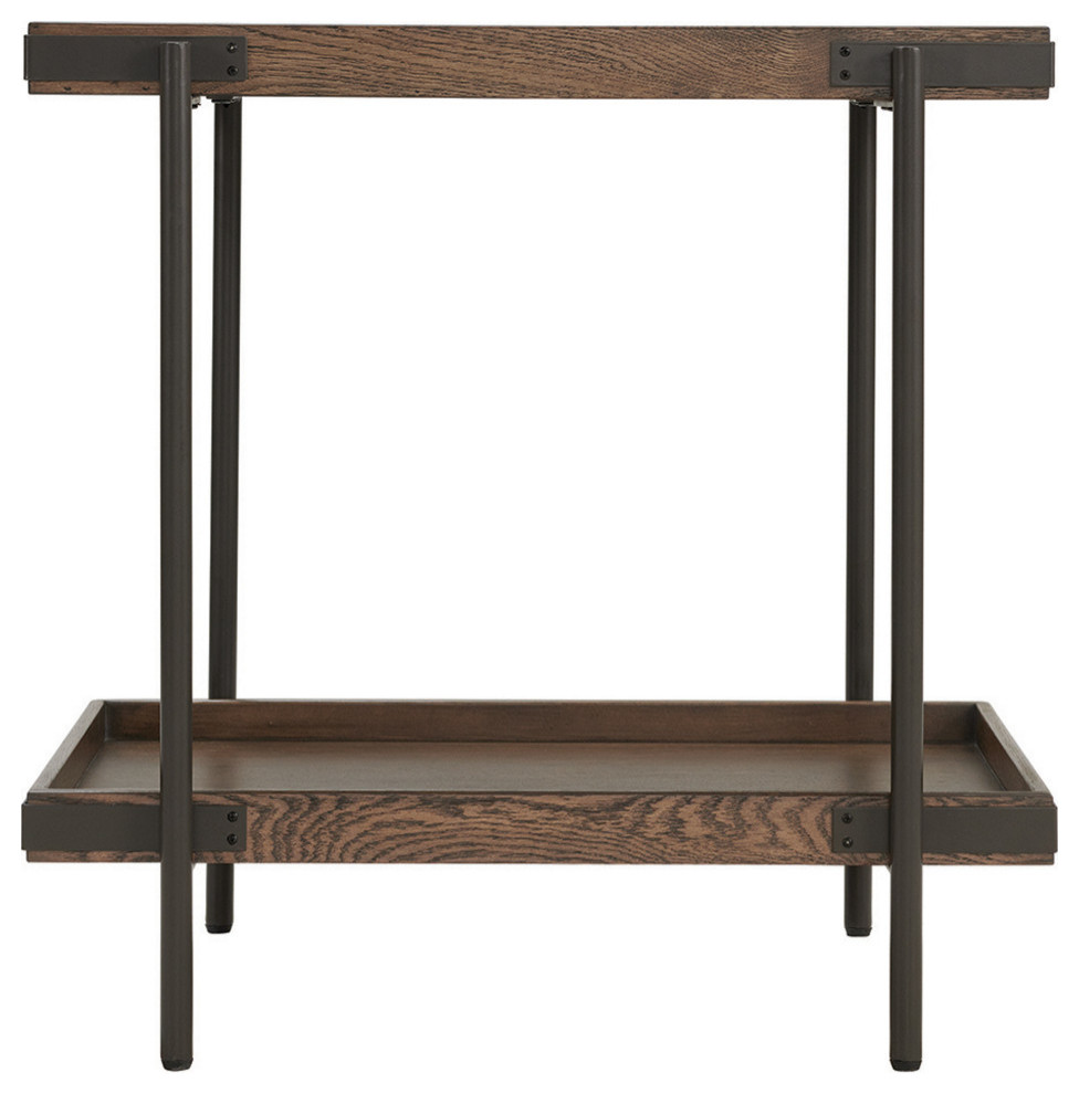 Kyra 27 quotOak and Metal Side Table  Shelf   Industrial   Side Tables And End Tables   by Bolton Furniture  Inc.  Houzz