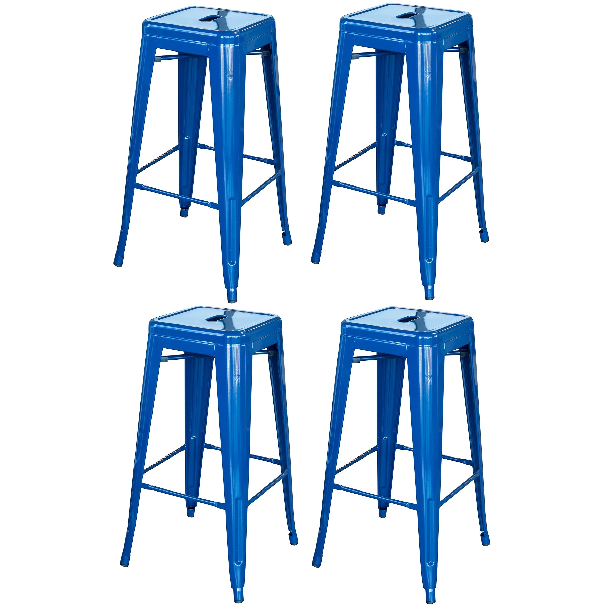 Loft Blue 30 in. Metal Bar Stool 4 Piece