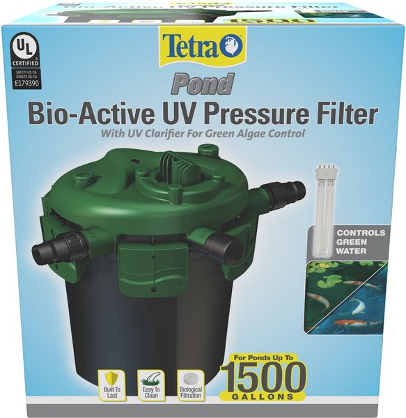 Tetra BP1500 Bio-Active Pressure Filter with 9 watt UV Clarifier， 1500-gal