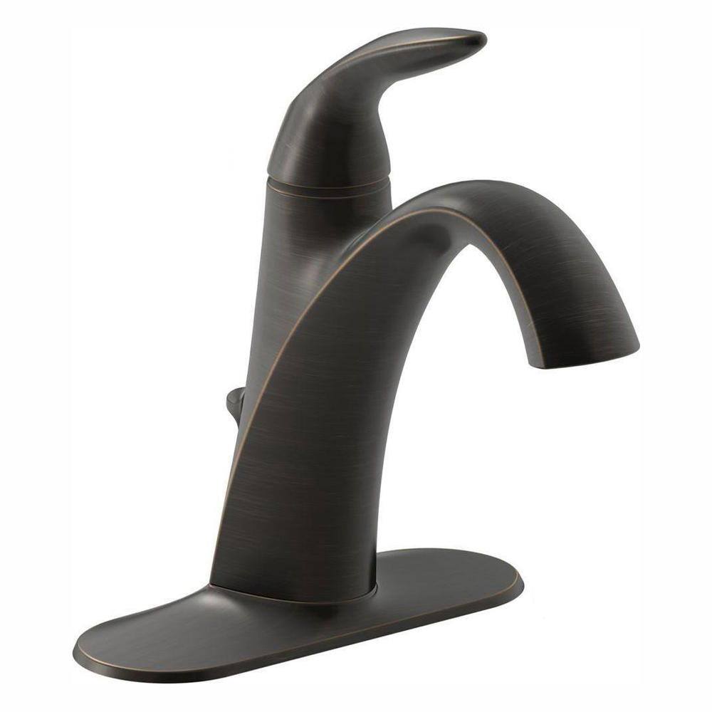 KOHLER Alteo Single Hole Single Handle Mid Arc Water-Saving Bathroom Faucet in Oil Rubbed Bronze K-45800-4-2BZ