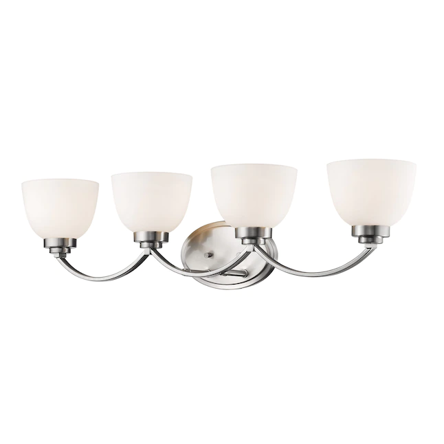 Z-Lite Ashton 32-in 4-Light Brushed Nickel Coastal Vanity Light (443-4V-BN)