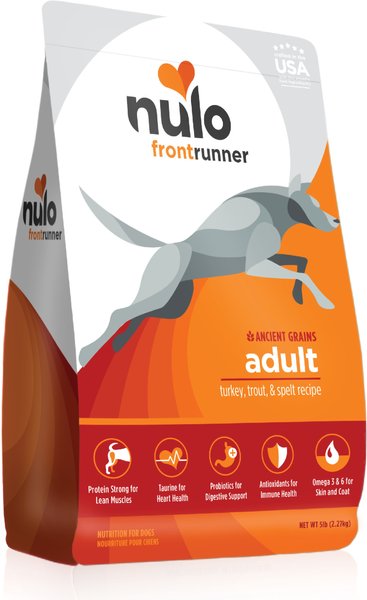 Nulo Frontrunner Ancient Grains Turkey， Trout and Spelt Adult Dry Dog Food