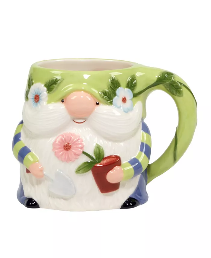 Certified International Garden Gnomes Set of 4 3-D Gnome Mugs