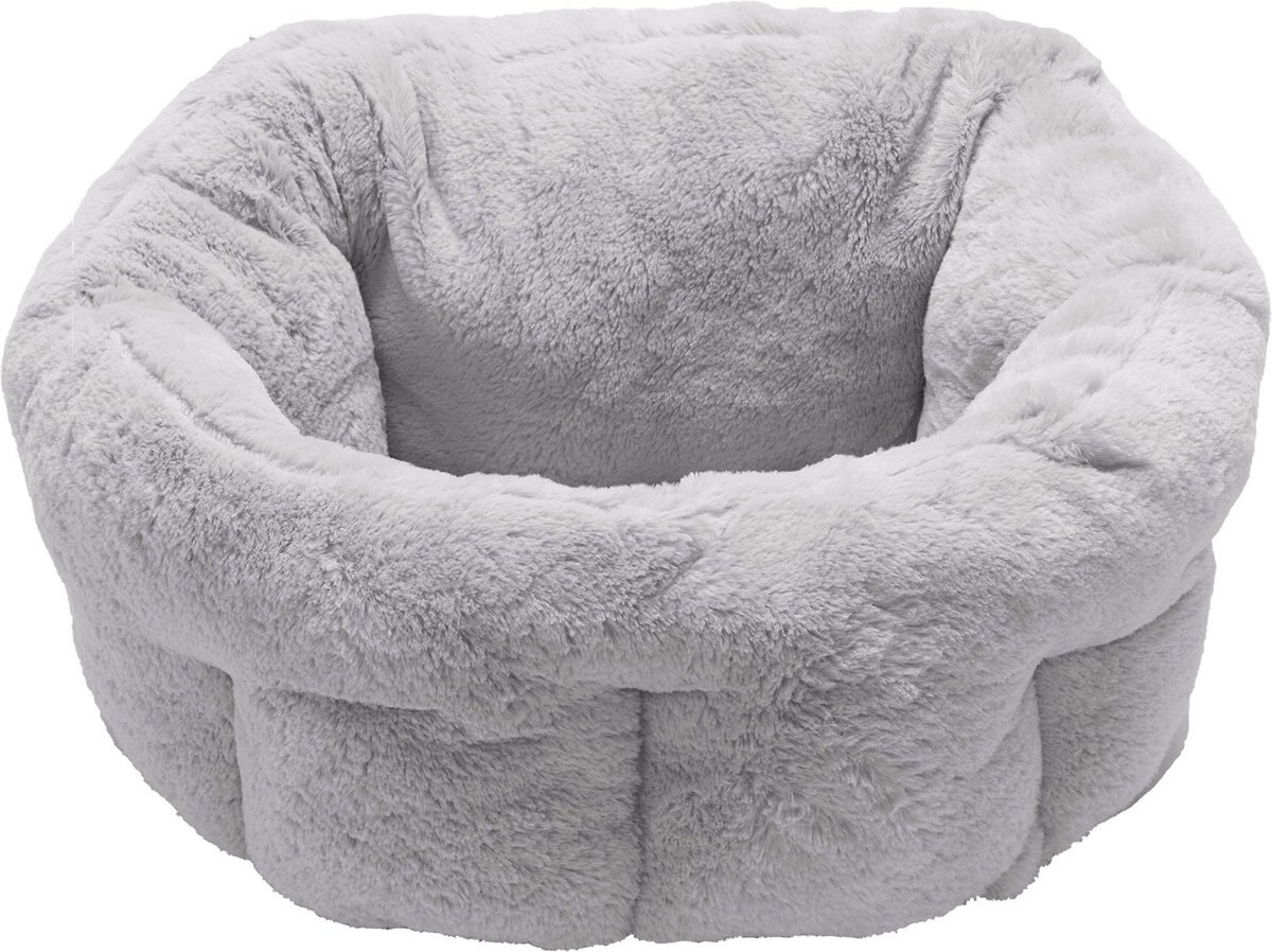 FurHaven Luxury Faux Fur Self-Warming Hi-Lo Donut Cat and Dog Bed