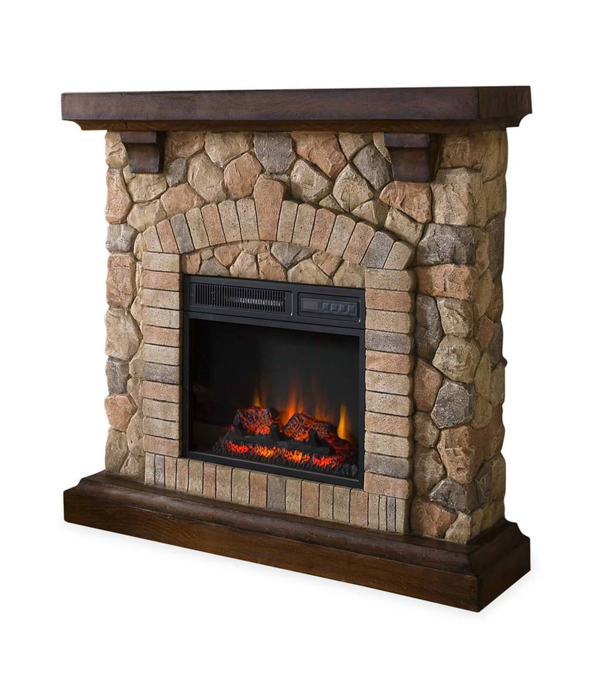 ClassicFlame Tequesta Stone Electric Quartz/Ventless Fireplace Heater - Old World Brown