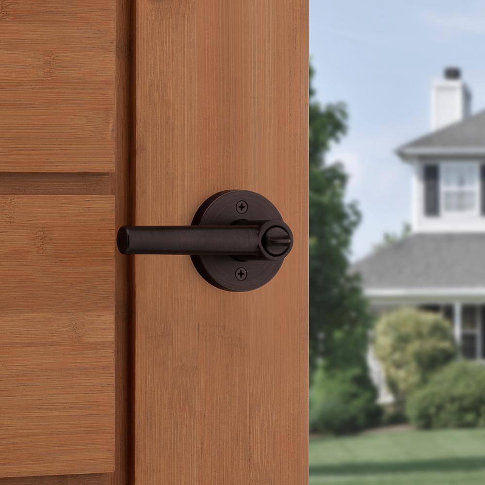 Kwikset Milan Venetian Bronze Entry Door Lever featuring SmartKey Technology 740MILRDT11PSMT