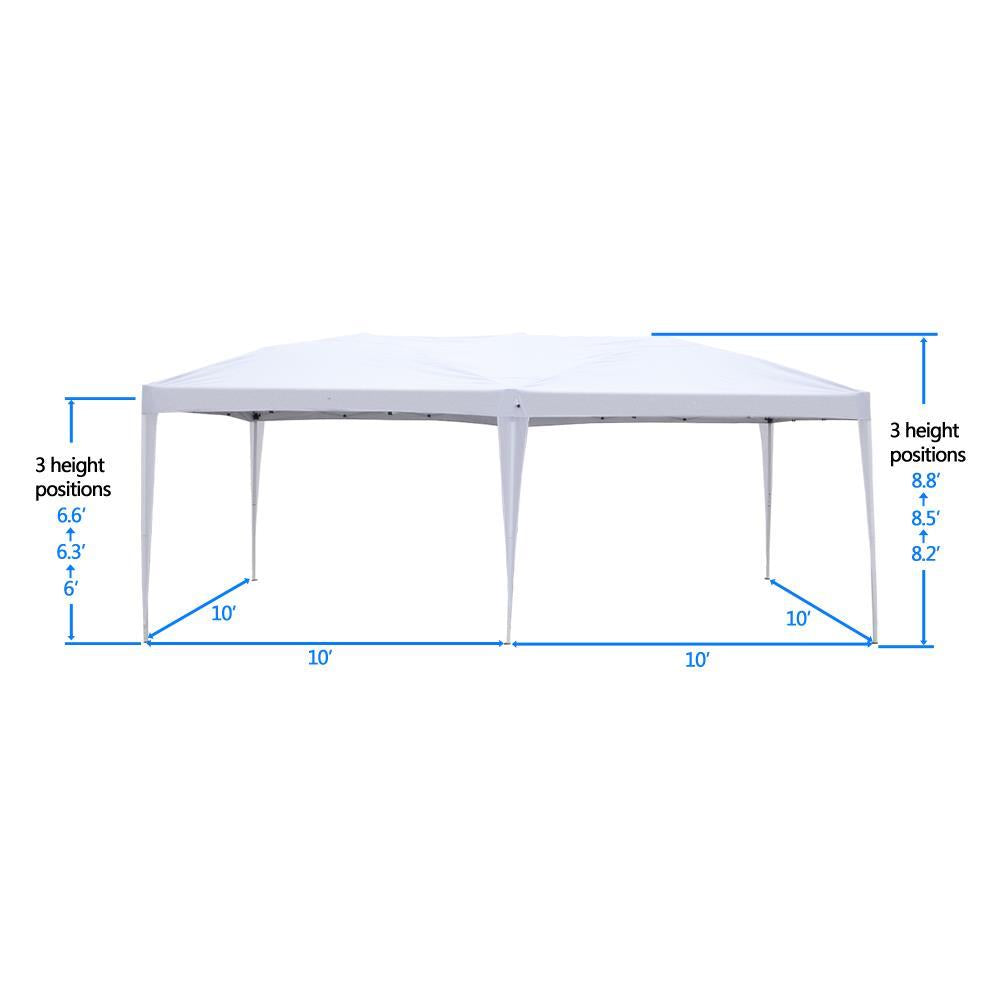 GoDecor 10'x 20' Pop Up Canopy Wedding Party Tent Outdoor Folding Gazebo Shade-4 Sides White