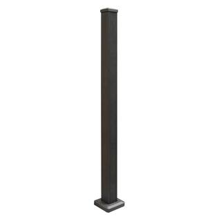 Weatherables Stanford 2.5 in. x 2.5 in. x 38 in. Textured Black Aluminum Post Kit LBAL-POSTKIT-2.5X38A