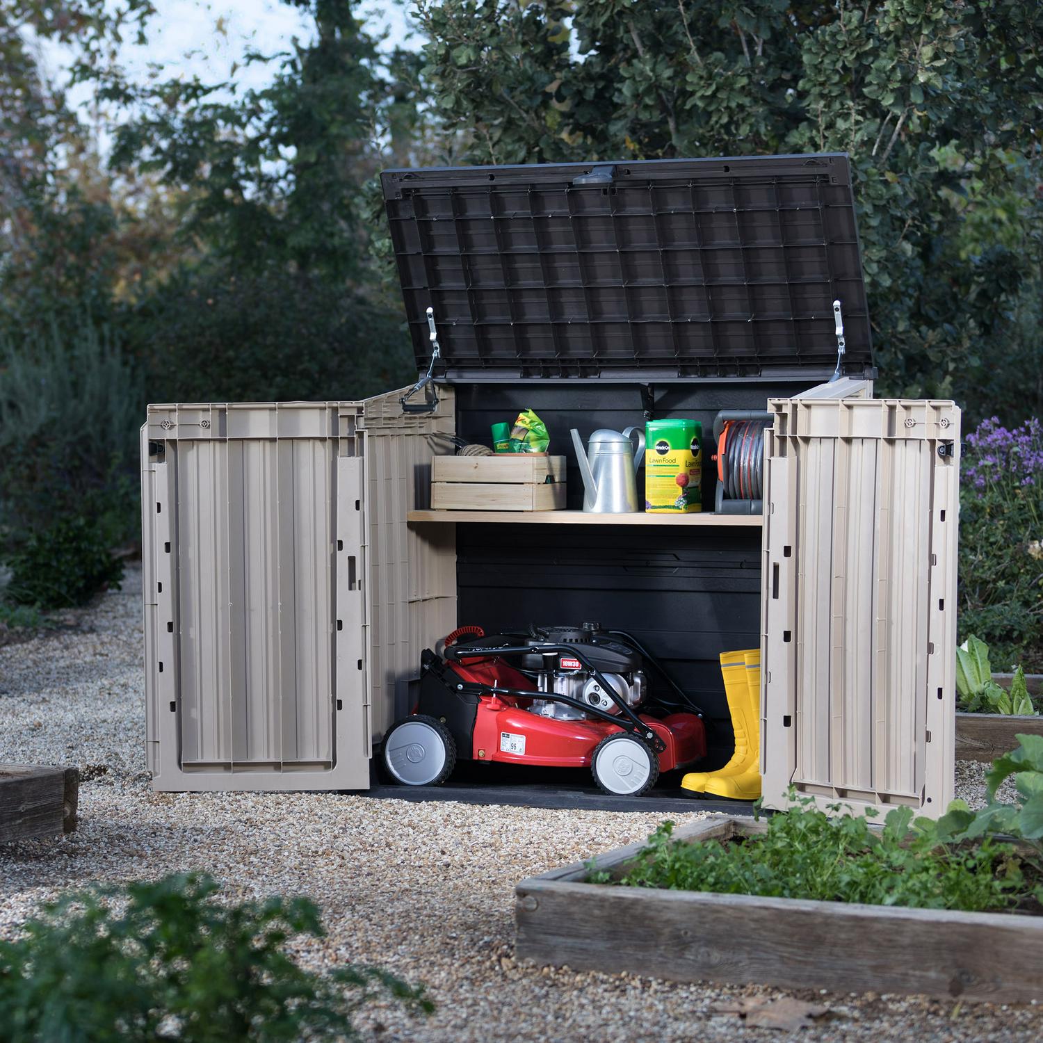 Keter StoreItOut Midi 30Cu Ft AllWeather Resin Storage Shed Beige  Crowdfused