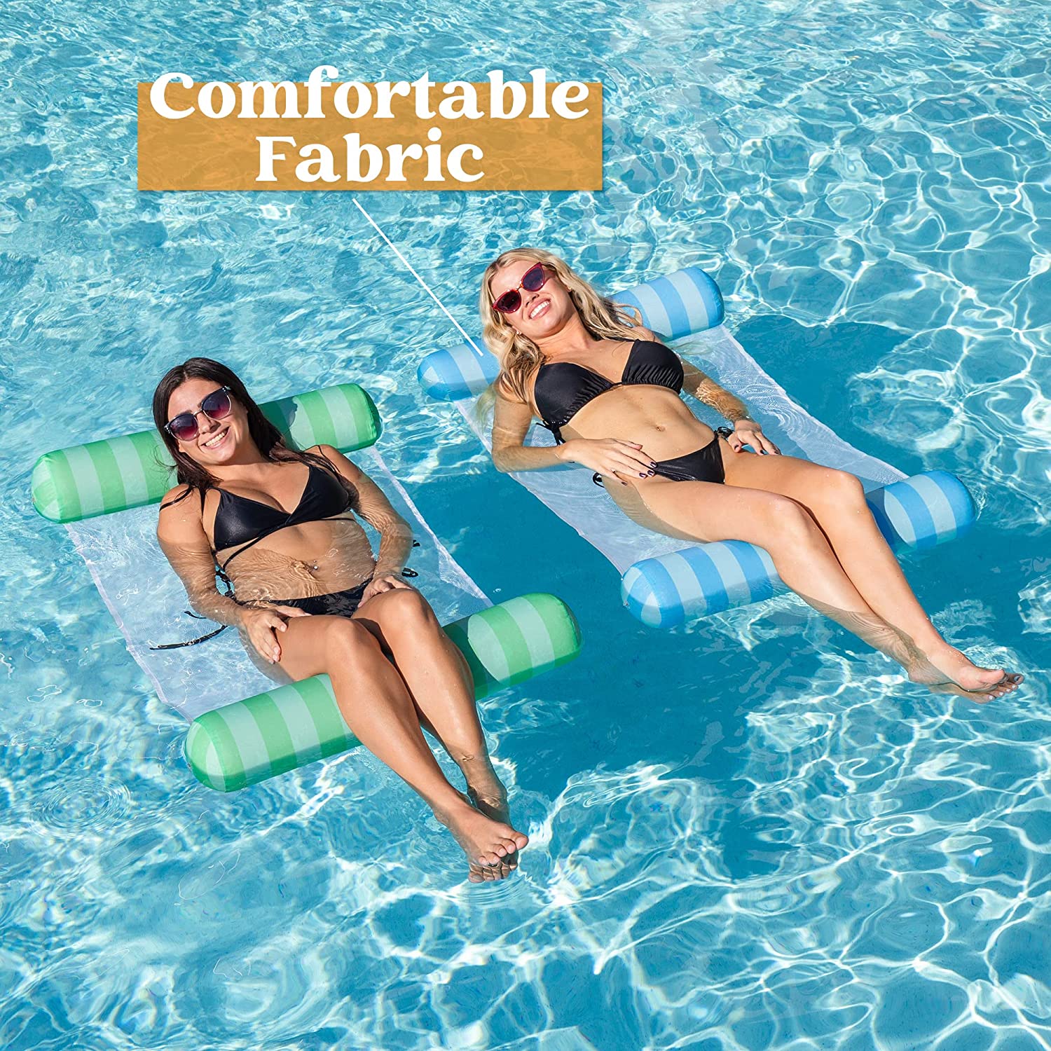 Clearance - Inflatable Pool Float Hammock with Net , 2 Pack