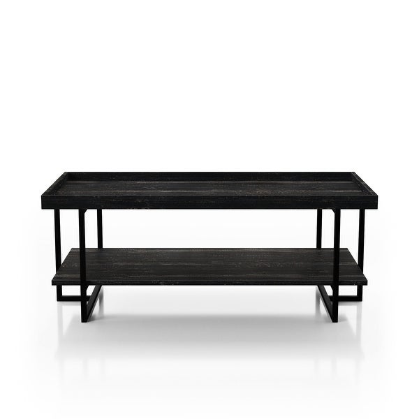 Furniture of America Alivia Rustic Black 47-inch 1-shelf Coffee Table