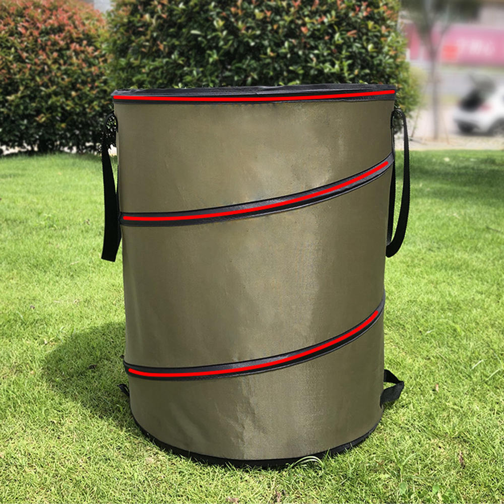 Garbage Storage Trash Bag Portable Collapsible Pop-Up Garden Leaf Trash Can Flowers And For Garden Camping Grass Collection Bin