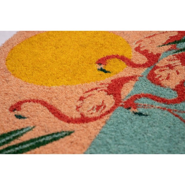 X 2 x27 4 quot Flamingo Lagoon Indoor outdoor Coir Doormat