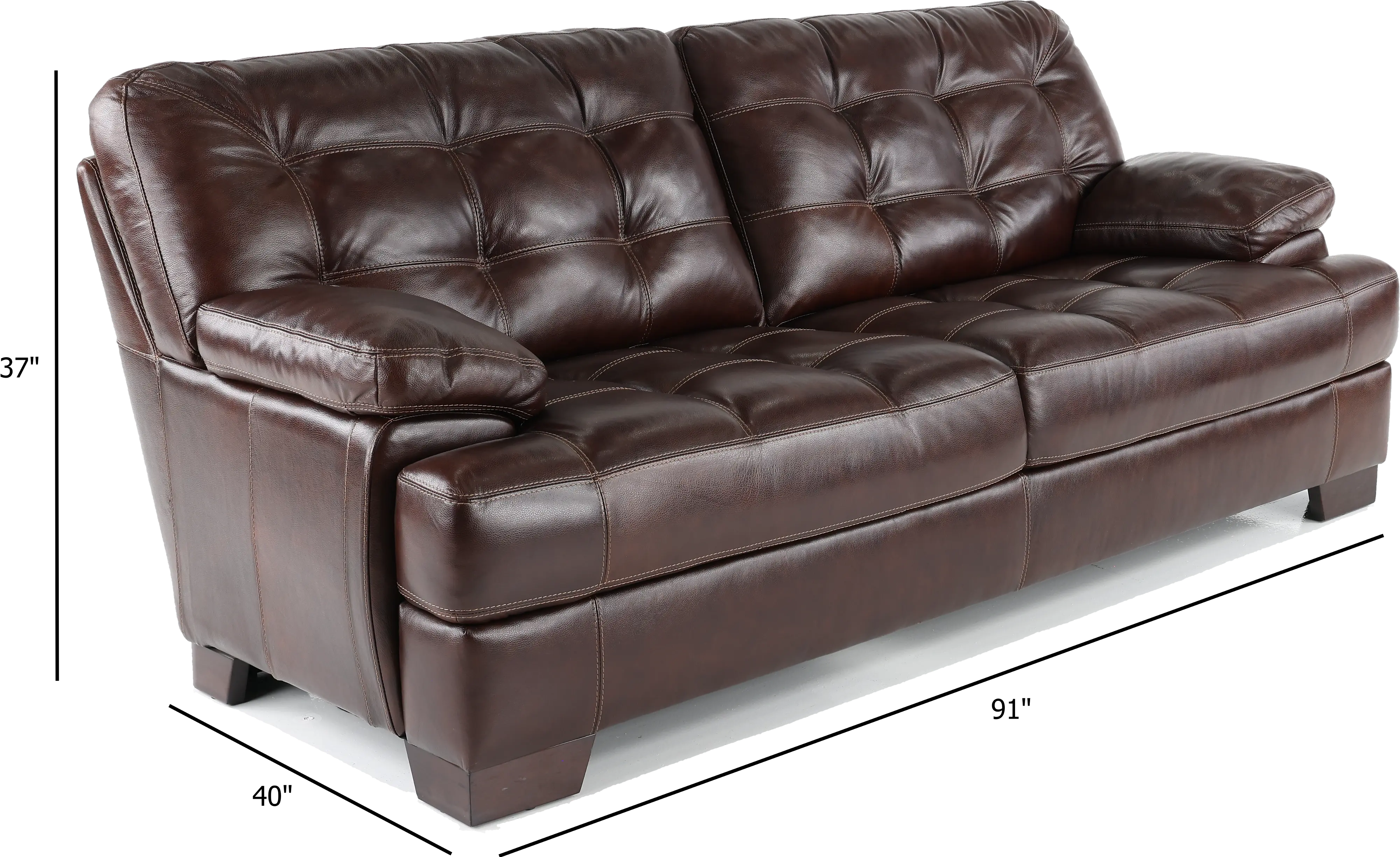 Amarillo Walnut Brown Leather Sofa