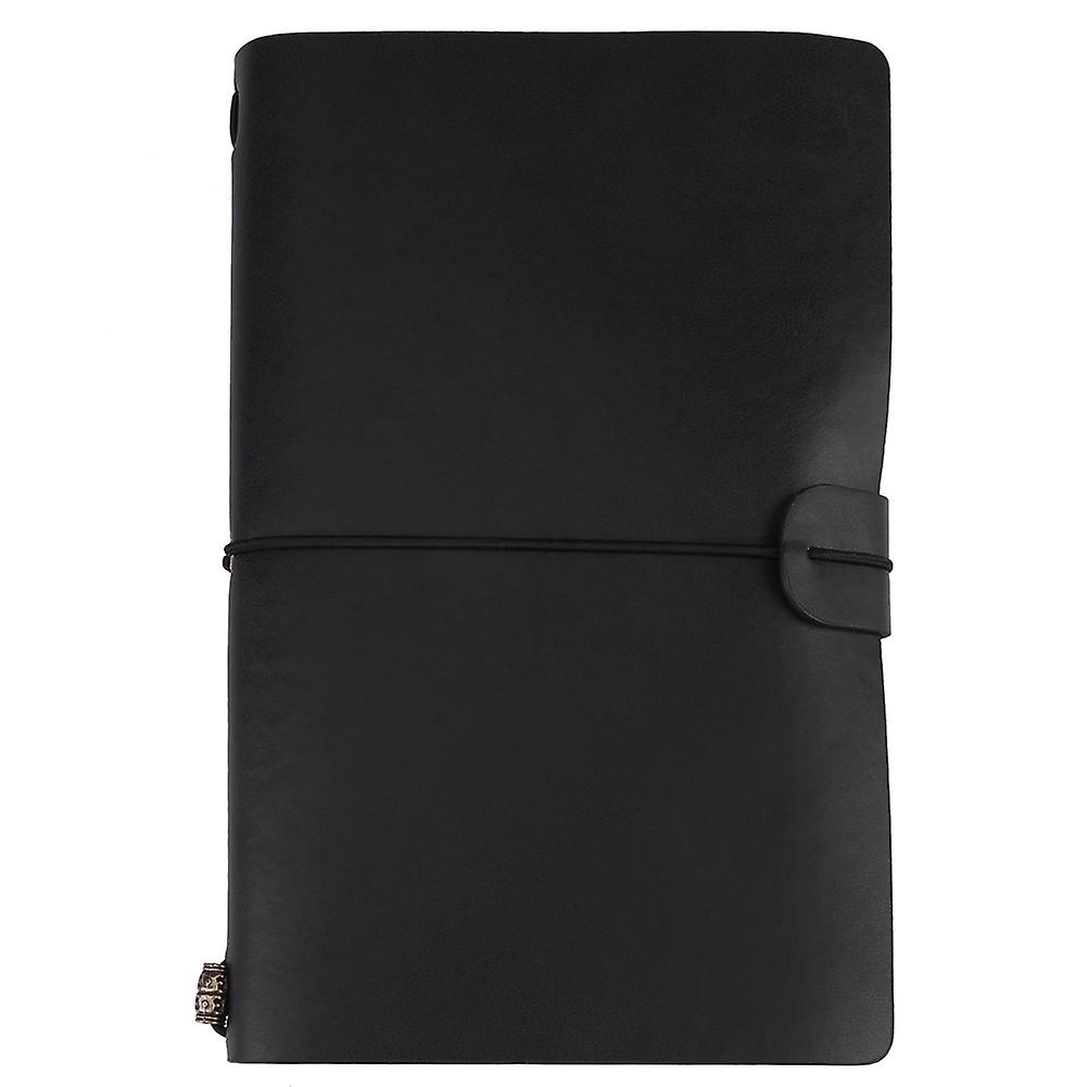 Classic Pu Leather Travel Notebook Personalized Journal Diary Refillable Notepad (black)