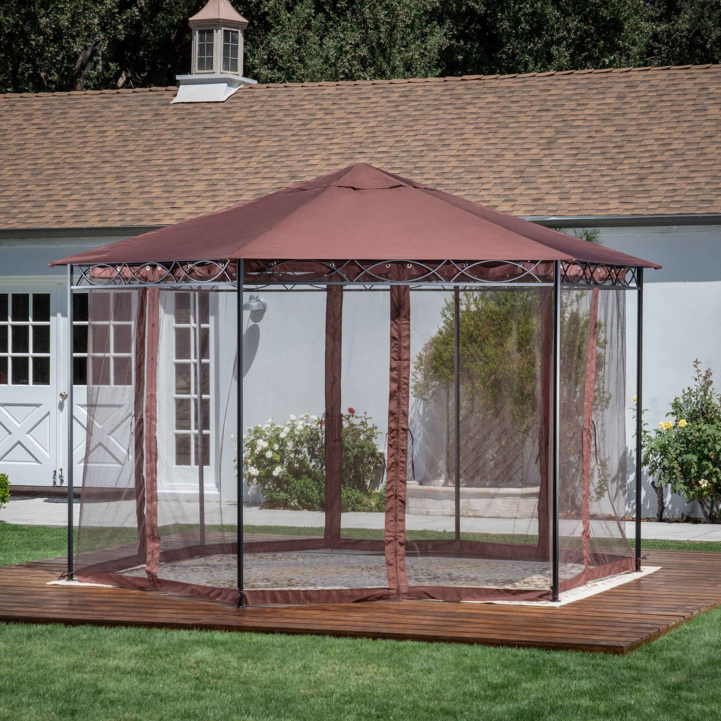 Olivia Outdoor Mosquito Netting 10 x 10 Foot Gazebo