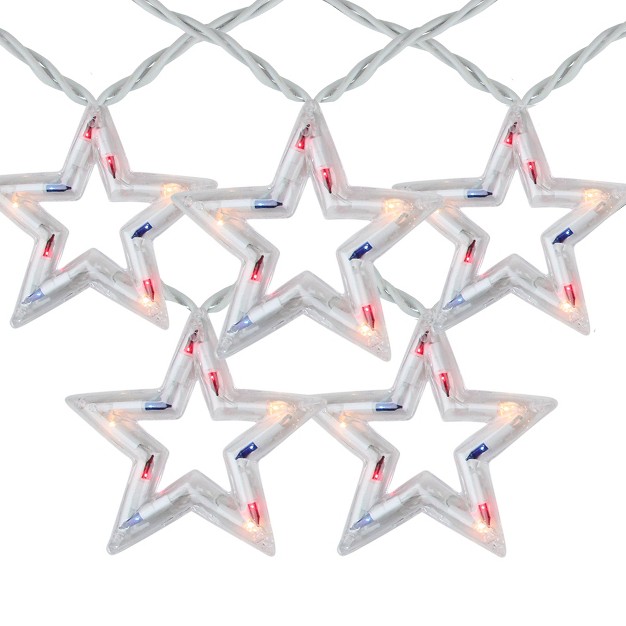 Northlight 5ct Patriotic Star Fourth Of July Light Set 5 25ft White Wire