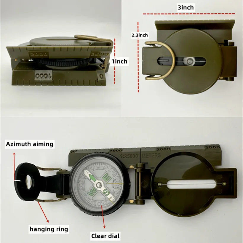 Waterproof And Oil Resistant Outdoor Plastic Compass Multifunctional Map