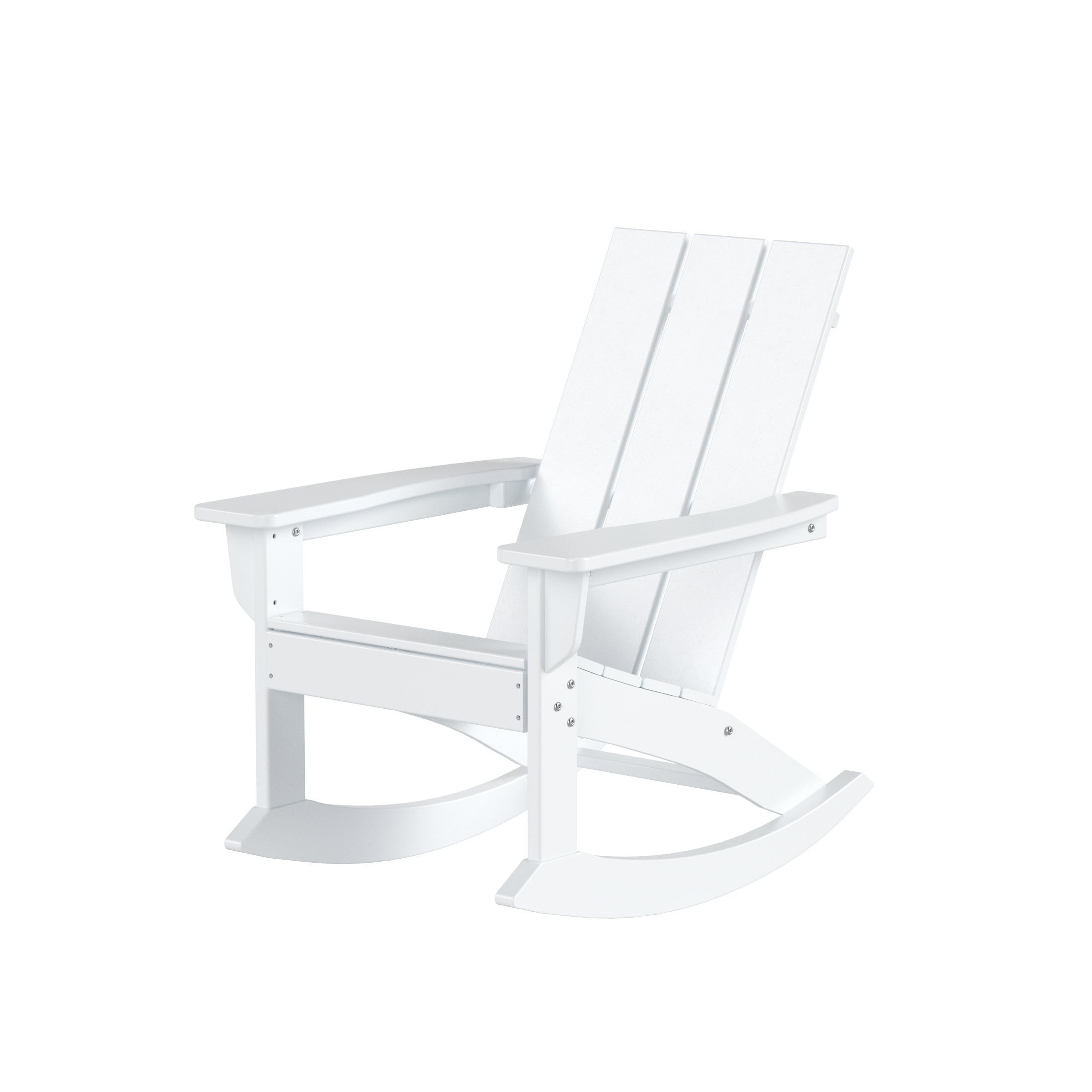 GARDEN Set of 2 Modern Plastic Outdoor Rocking Chairs for Patio Porch, White