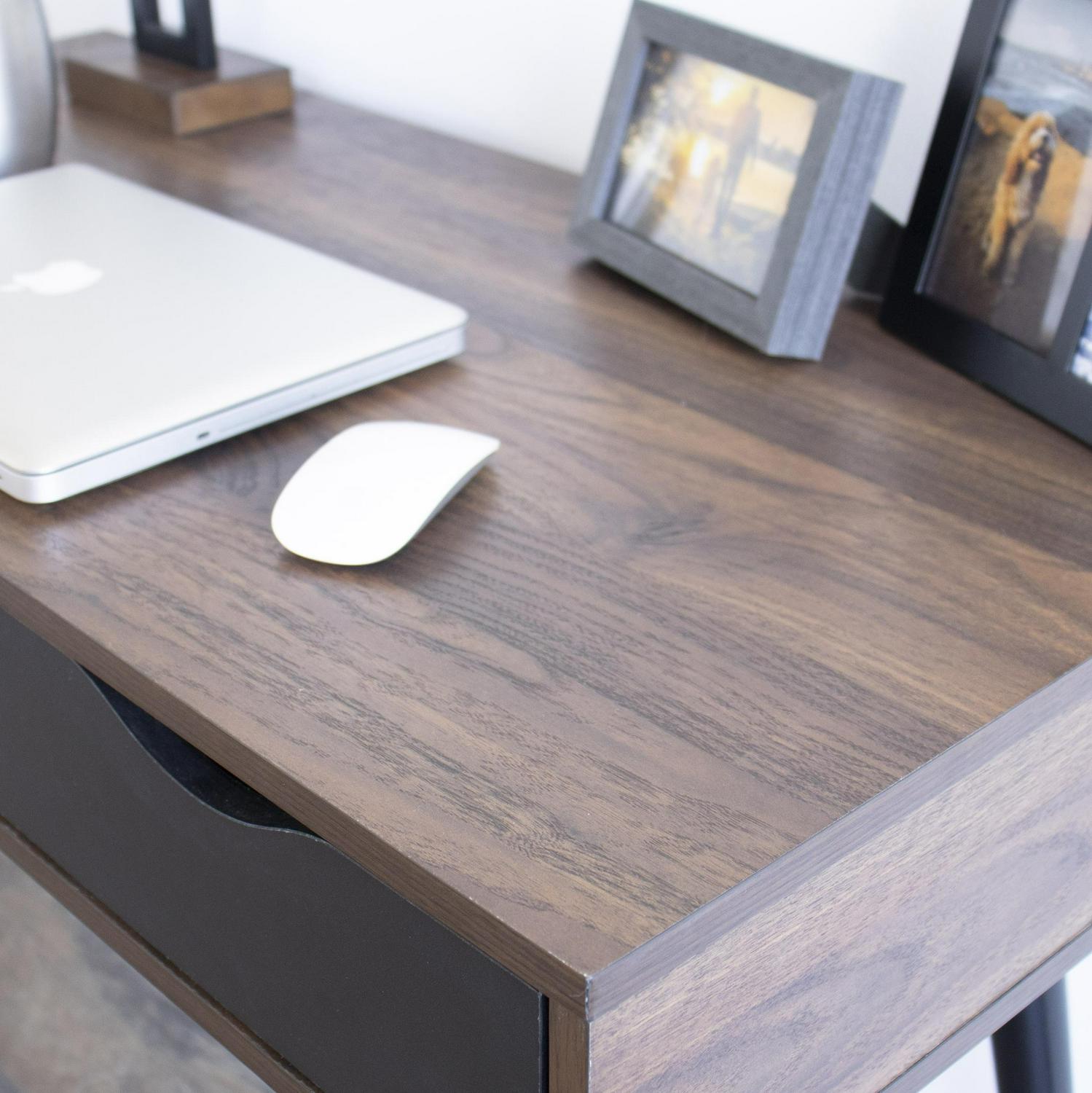 Humble Crew Writing Desk with Drawer Storage Dark Wood