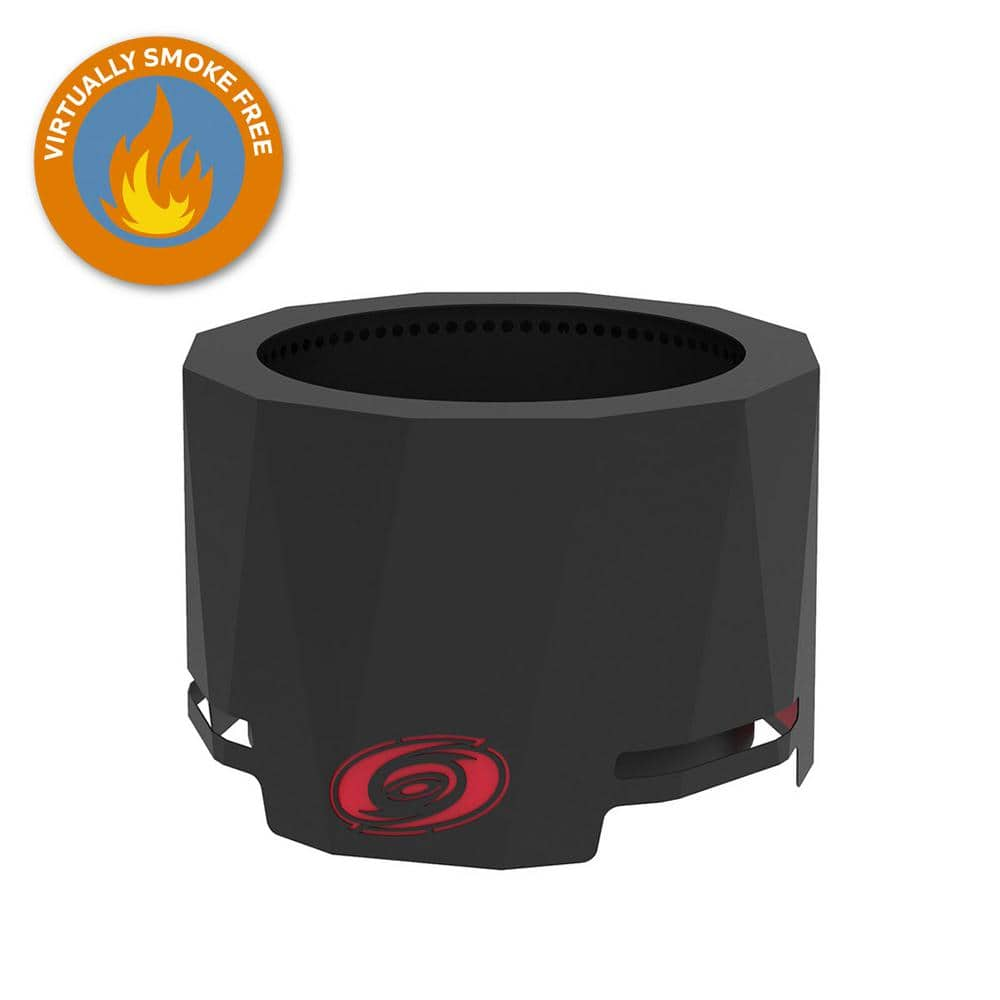 BLUE SKY OUTDOOR LIVING The Peak NHL 24 in. x 16 in. Round Steel Wood Patio Fire Pit - Carolina Hurricanes PFP2416-CH