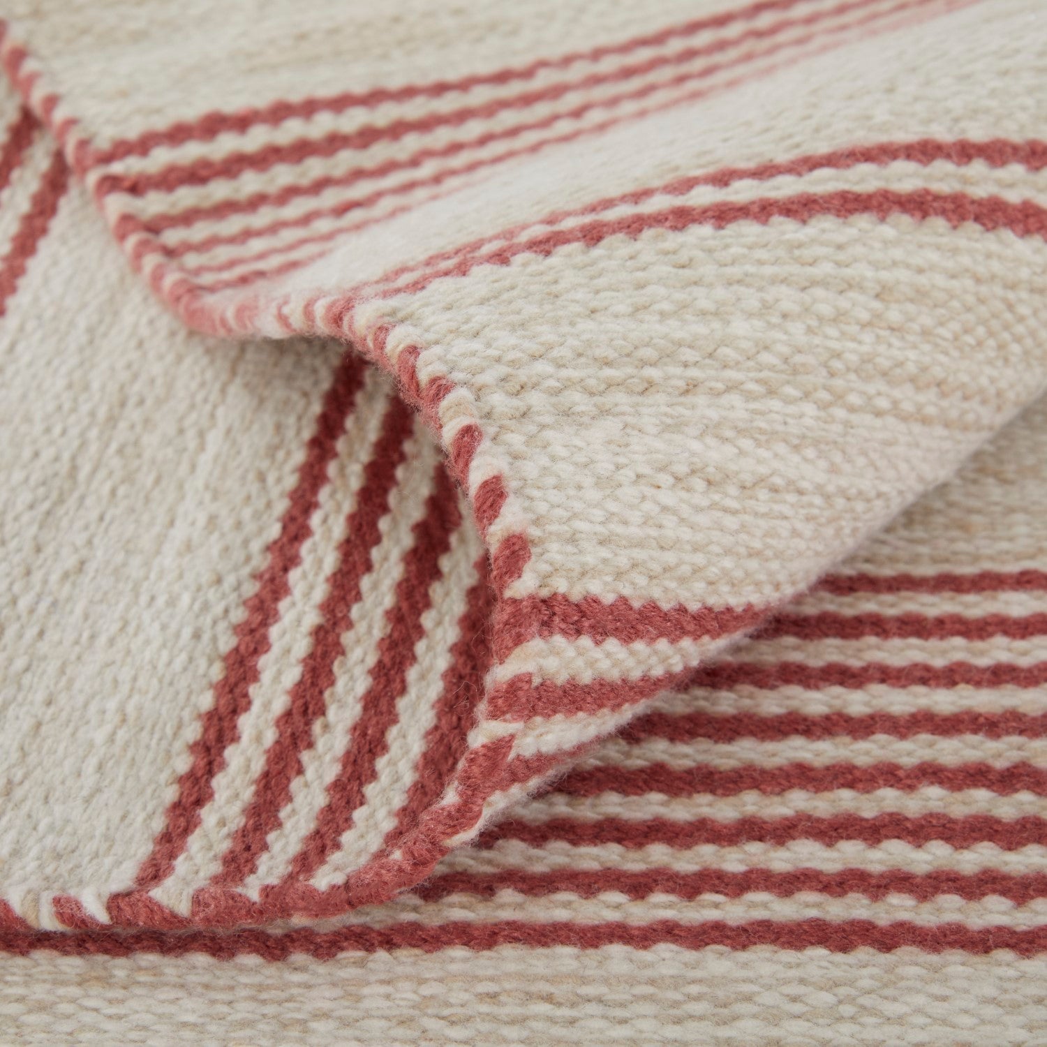 Granberg Hand Woven Stripes Red / Ivory Rug