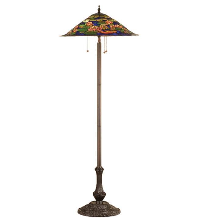 Meyda Tiffany 32301 Stained Glass / Tiffany Floor Lamp From The Pond Lily Collection -