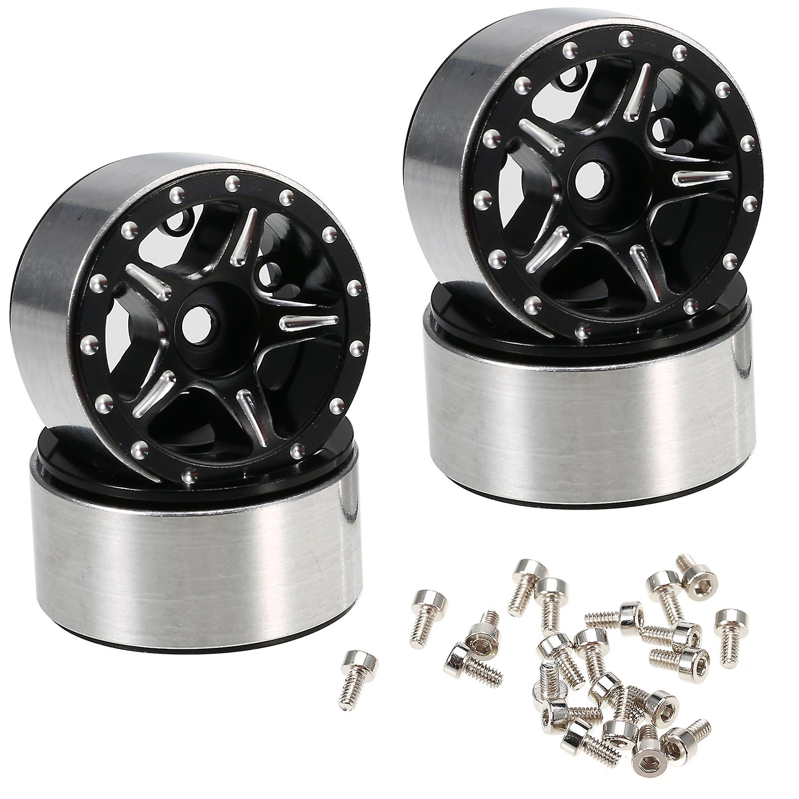 4pcs Aluminum Alloy Beadlock Wheel Rims For 1/24 Axial Scx24 90081 Axi00001 Axi00002 Rc Car Accessories