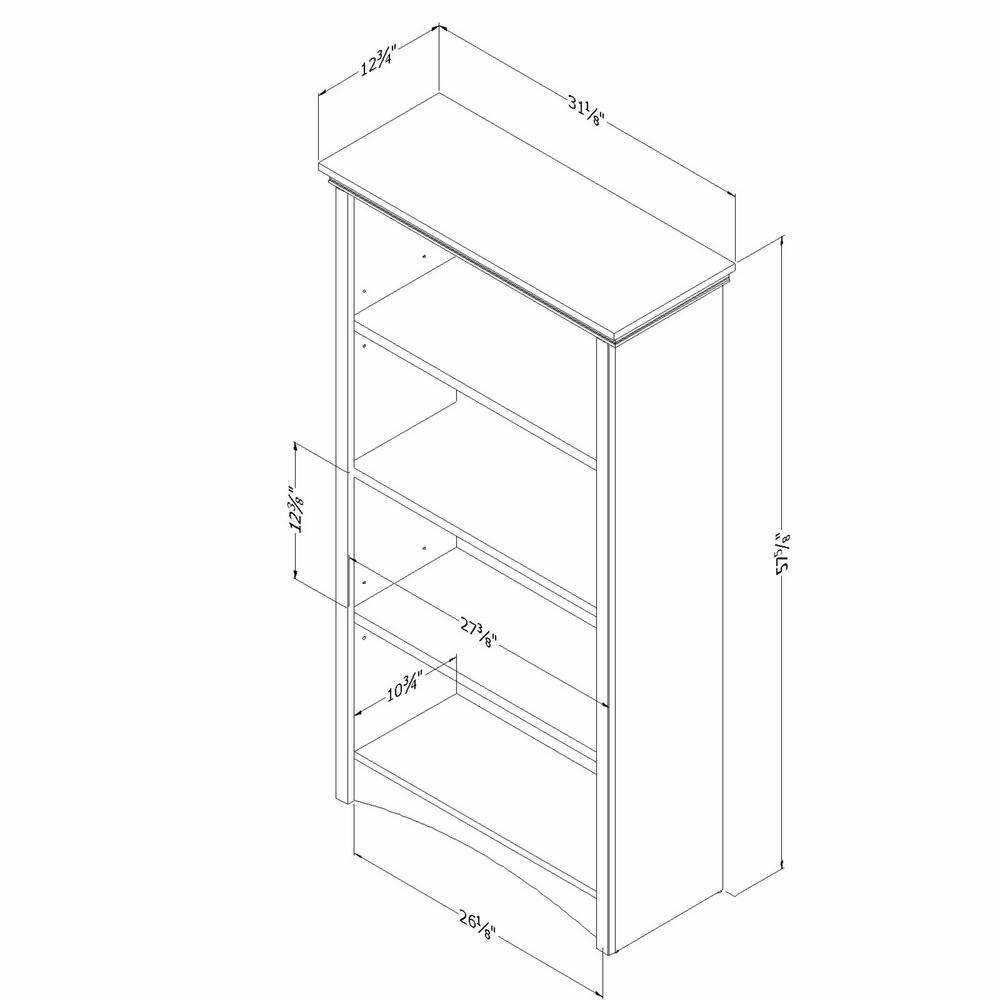 South Shore Gascony Rubbed Black 4-Shelf Bookcase 12543