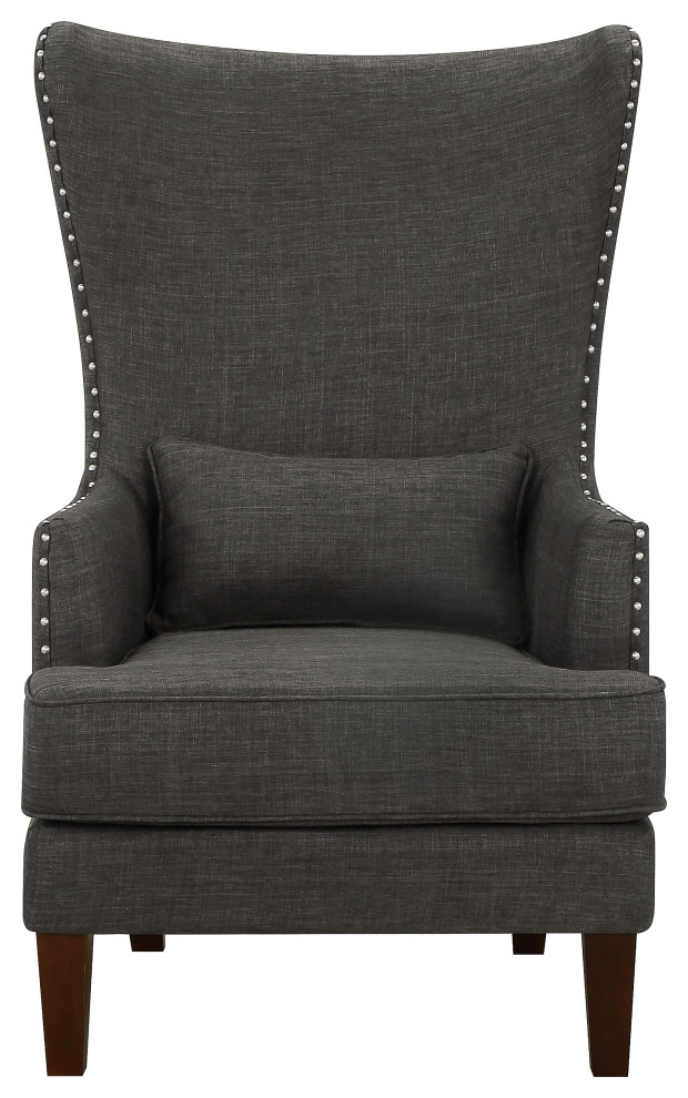 Kori Wingback Accent Chair with Nailhead Trim   Transitional   Armchairs And Accent Chairs   by Green Valley Homegoods  Houzz