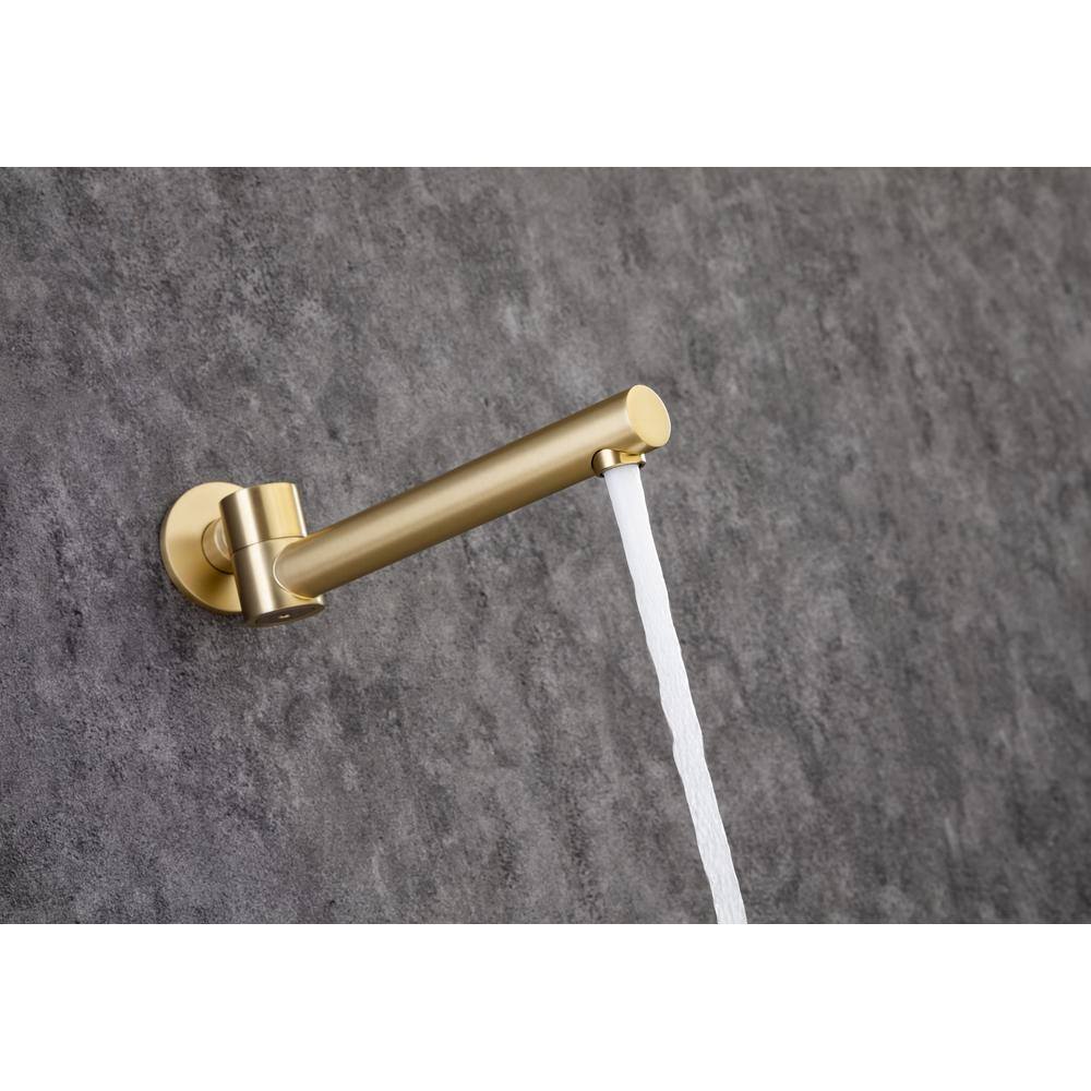 Lukvuzo 14 in. Brushed Nickel 3-Jet Shower System with Tub Spout and Rough-in Valve in Gold SNSA08FS003