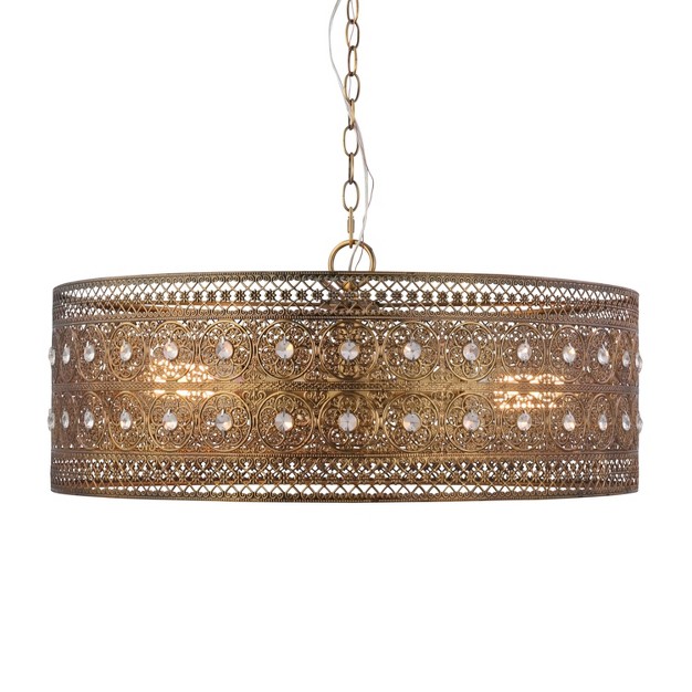 3 light Bryar Chandelier Brass crystal River Of Goods