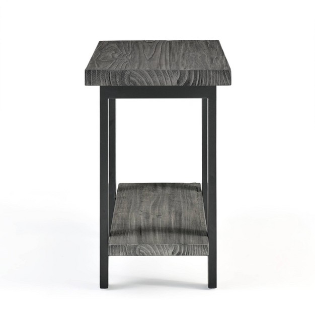 Pomona Metal And Reclaimed Wood End Table Slate Gray Alaterre Furniture