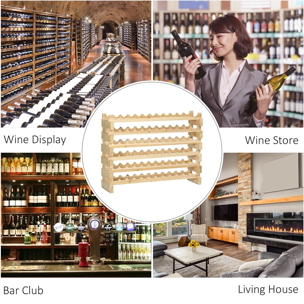 Stackable Wine Rack Modular Storage Shelves Freestanding Display Rack