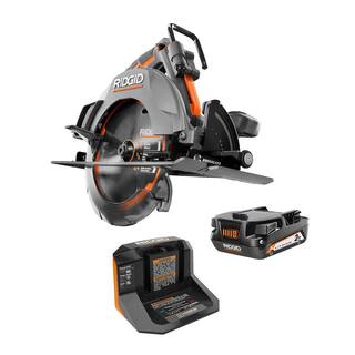 RIDGID 18V OCTANE Brushless Cordless 7-14 in. Circular Saw Kit with 18V Lithium-Ion 2.0 Ah Battery and Charger R8654B-AC9302