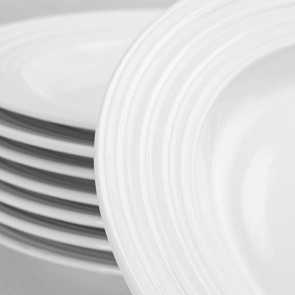 Gibson Home Plaza Cafe 10.5 in. White Dinner Plate Set (Set of 8) 985105015M